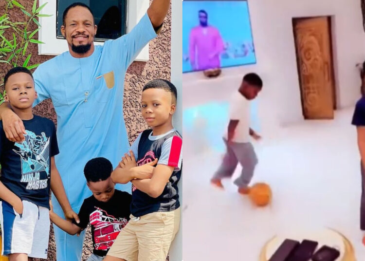 “Rest well JnrPope. Your friends are making sure your kids are fine. Sleep well in the bosom of the Lord.” heart melt as E-money’s kids enjoying their summer holiday with his late friend Junior Pope’s kids in his house