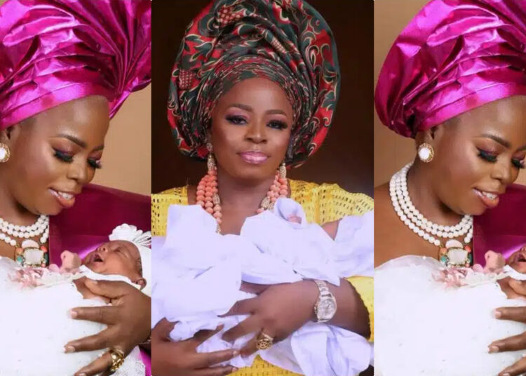 “arrival of  bundle of joy” After 28 years of waiting Nigerian woman joyfully celebrates as she welcomes her first child.