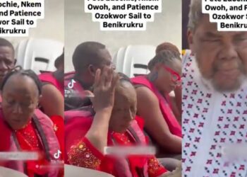 “No try this again”- Nollywood Legends Pete Edochie, Nkem Owoh, and Patience Ozokwor Spark Concerns with Boat Ride to Movie Location