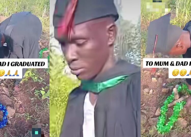 RIP! Heartwarming Moment as Man Honors Late Parents on Graduation Day