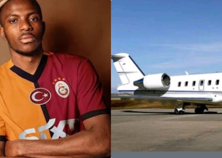 Nigerian number 9 striker, Victor Osimhen  reportedly acquired a private jet.