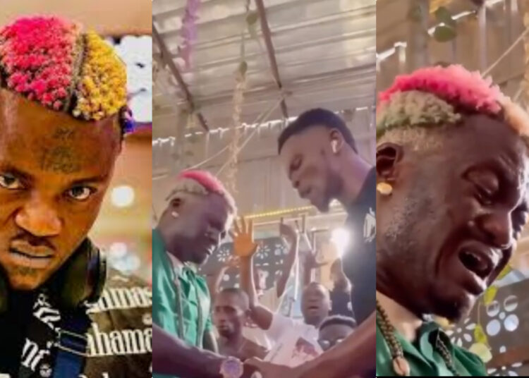 Portable has turn a strong Christian as he was seen in a viral video sharing tears of a born again during a deliverance session with a Pastor.